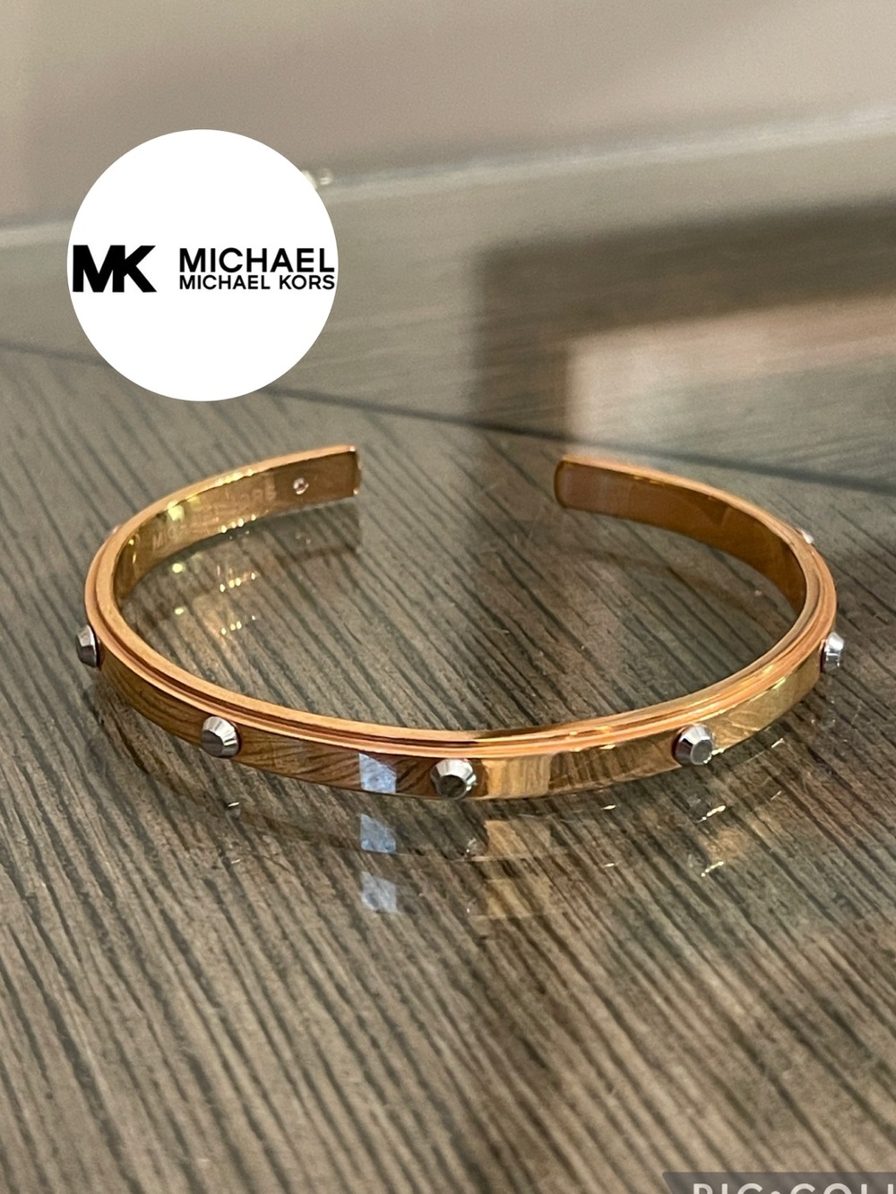 Michael Kors Heritage Astor Stud Rose Gold-tone Cuff Bracelet